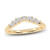 Thumbnail Image 1 of Created By Jared Studio Certified Marquise & Round-Cut Lab-Grown Diamond Contour Anniversary Ring 1/5 ct tw 14K Yellow Gold