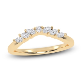 Created By Jared Studio Certified Marquise & Round-Cut Lab-Grown Diamond Contour Anniversary Ring 1/5 ct tw 14K Yellow Gold
