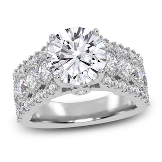 Round-Cut Lab-Grown Diamond Engagement Ring 3-3/4 ct tw 14K White Gold
