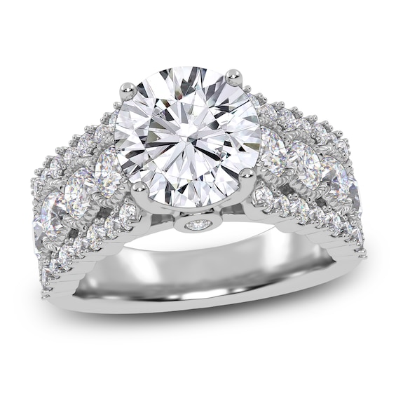 Round-Cut Lab-Grown Diamond Engagement Ring 3-3/4 ct tw 14K White Gold