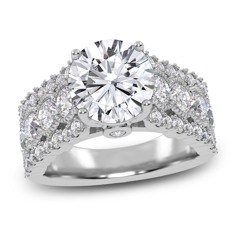 Main Image 1 of Round-Cut Created By Jared Studio Lab-Grown Diamond Engagement Ring 3-3/4 ct tw 14K White Gold