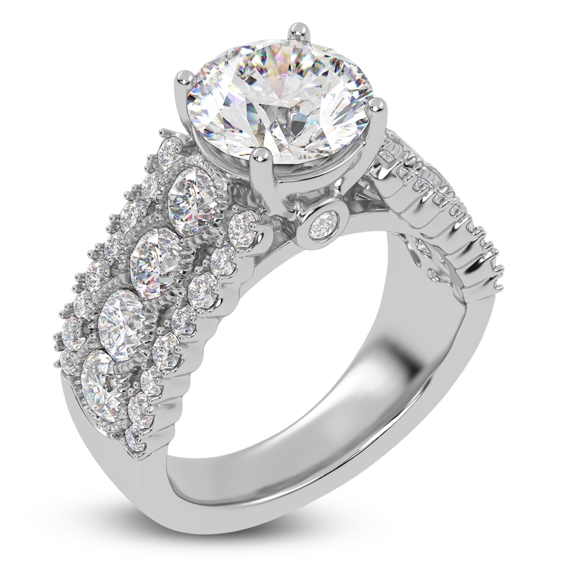Main Image 2 of Round-Cut Created By Jared Studio Lab-Grown Diamond Engagement Ring 3-3/4 ct tw 14K White Gold