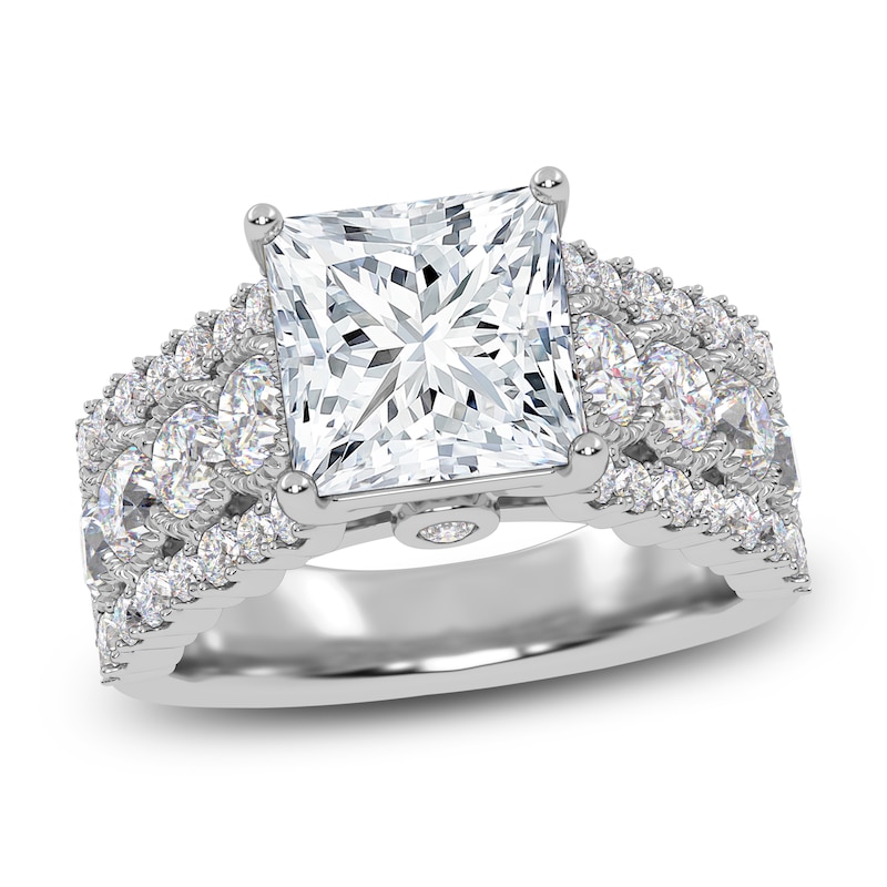 Main Image 1 of Princess-Cut Created By Jared Studio Lab-Grown Diamond Engagement Ring 3-3/4 ct tw 14K White Gold
