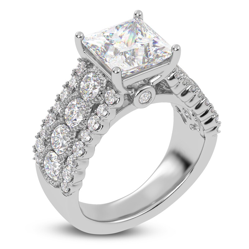 Main Image 2 of Princess-Cut Created By Jared Studio Lab-Grown Diamond Engagement Ring 3-3/4 ct tw 14K White Gold