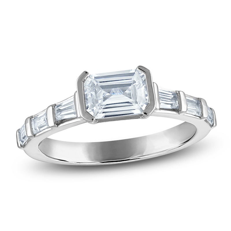 Main Image 1 of Vera Wang VOW Emerald-Cut Diamond Engagement Ring 1-1/2 ct tw 14K White Gold