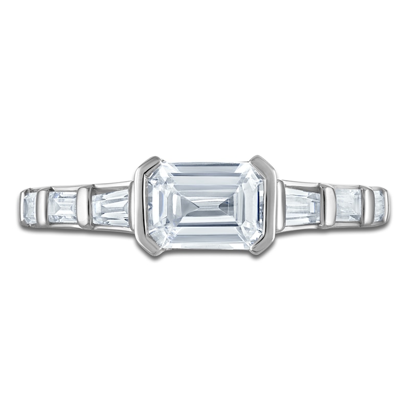 Main Image 3 of Vera Wang VOW Emerald-Cut Diamond Engagement Ring 1-1/2 ct tw 14K White Gold