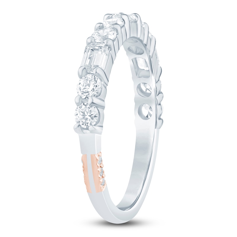 Main Image 2 of Pnina Tornai Emerald & Round-Cut Lab-Grown Diamond Anniversary Ring 1 ct tw 14K White Gold