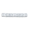 Thumbnail Image 3 of Pnina Tornai Emerald & Round-Cut Lab-Grown Diamond Anniversary Ring 1 ct tw 14K White Gold