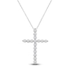 Thumbnail Image 1 of Lab-Grown Diamond Cross Necklace 1/2 ct tw 14K White Gold 18"