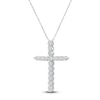 Thumbnail Image 2 of Lab-Grown Diamond Cross Necklace 1/2 ct tw 14K White Gold 18"