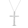 Thumbnail Image 4 of Lab-Grown Diamond Cross Necklace 1/2 ct tw 14K White Gold 18"