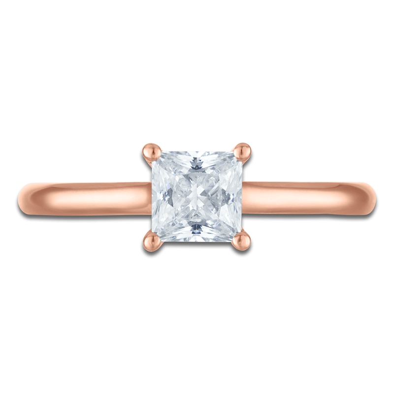Main Image 3 of Princess-Cut Lab-Grown Diamond Solitaire Plus Engagement Ring 7/8 ct tw 18K Rose Gold (VS2/F)