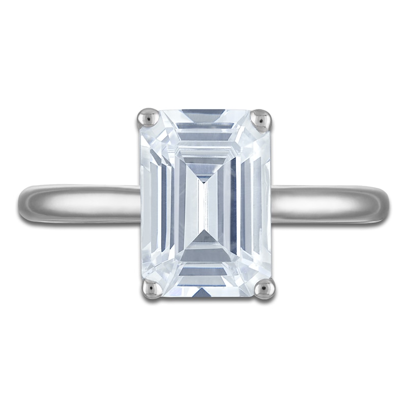 Main Image 3 of Emerald-Cut Lab-Grown Diamond Solitaire Plus Engagement Ring 2-5/8 ct tw Platinum (VS2/F)