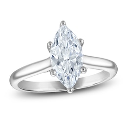 Marquise-Cut Lab-Grown Diamond Solitaire Plus Engagement Ring 1-5/8 ct tw Platinum (VS2/F)