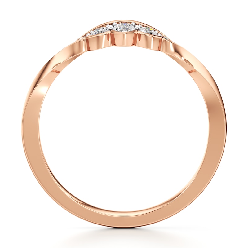 Main Image 2 of J'Lure Lab-Created Diamond Scalloped Wedding Band 1/8 ct tw 18K Rose Gold