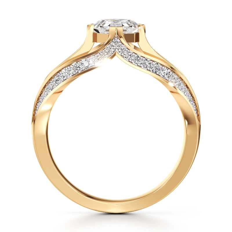 Main Image 2 of J'Lure Lab-Grown Diamond Octagon Step-Cut Engagement Ring 1-3/8 ct tw 18K Yellow Gold