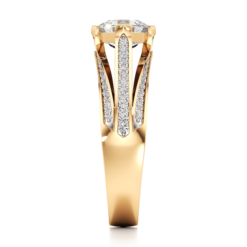 Main Image 3 of J'Lure Lab-Grown Diamond Octagon Step-Cut Engagement Ring 1-3/8 ct tw 18K Yellow Gold