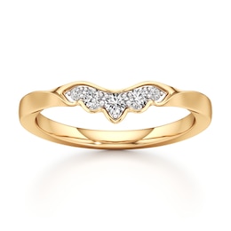 J'Lure Lab-Grown Diamond Scalloped Wedding Band 1/6 ct tw 18K Yellow Gold