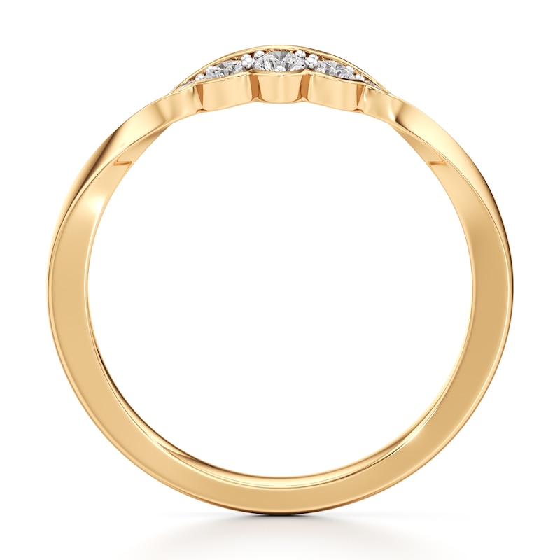Main Image 2 of J'Lure Lab-Created Diamond Scalloped Wedding Band 1/6 ct tw 18K Yellow Gold
