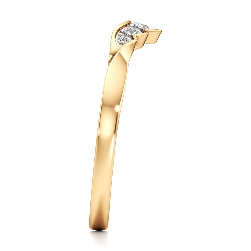 Main Image 3 of J'Lure Lab-Created Diamond Scalloped Wedding Band 1/6 ct tw 18K Yellow Gold
