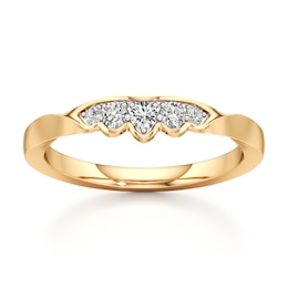 J'Lure Lab-Grown Diamond Scalloped Wedding Band 1/6 ct tw 18K Yellow Gold