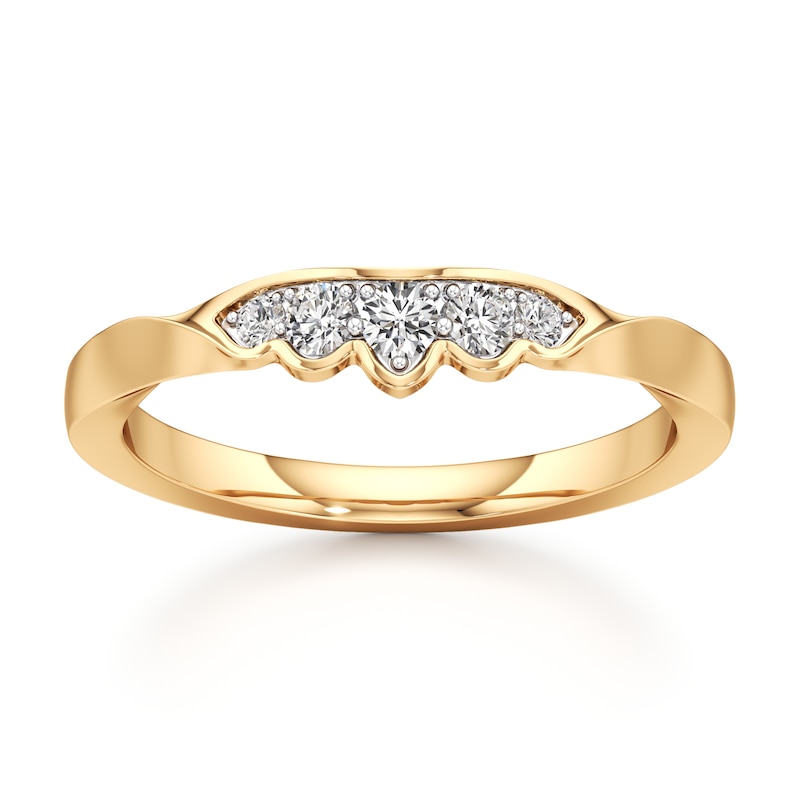 Main Image 1 of J'Lure Lab-Grown Diamond Scalloped Wedding Band 1/6 ct tw 18K Yellow Gold