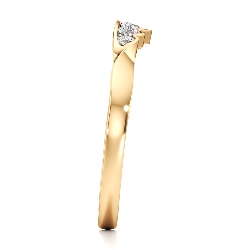 Main Image 3 of J'Lure Lab-Grown Diamond Scalloped Wedding Band 1/6 ct tw 18K Yellow Gold