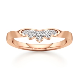 J'Lure Lab-Grown Diamond Scalloped Wedding Band 1/5 ct tw 18K Rose Gold