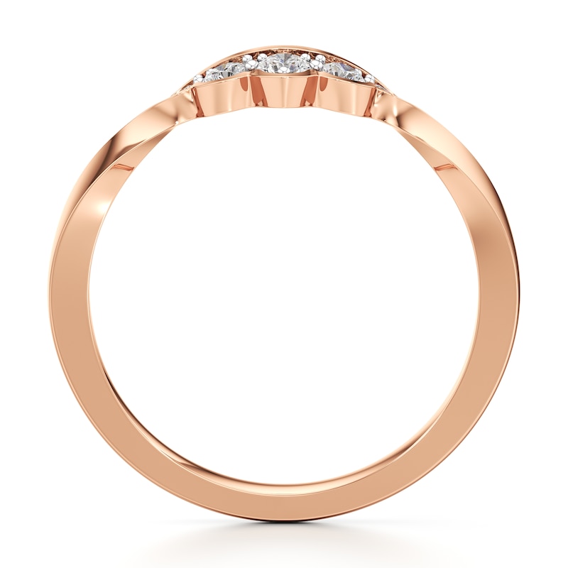 Main Image 2 of J'Lure Lab-Grown Diamond Scalloped Wedding Band 1/5 ct tw 18K Rose Gold