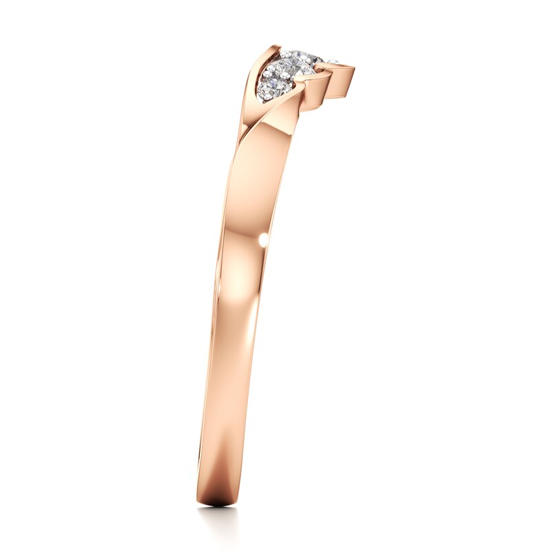 Main Image 3 of J'Lure Lab-Grown Diamond Scalloped Wedding Band 1/5 ct tw 18K Rose Gold
