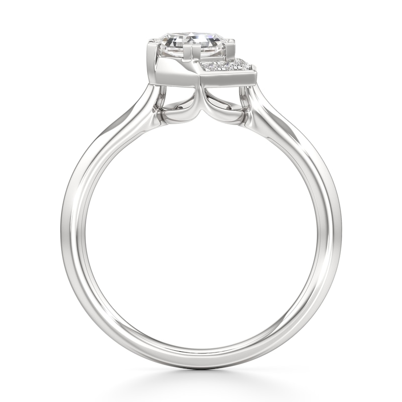 Main Image 2 of J'Lure Hexagon Brilliant-Cut Lab-Grown Diamond Half-Halo Engagement Ring 1 ct tw 18K White Gold