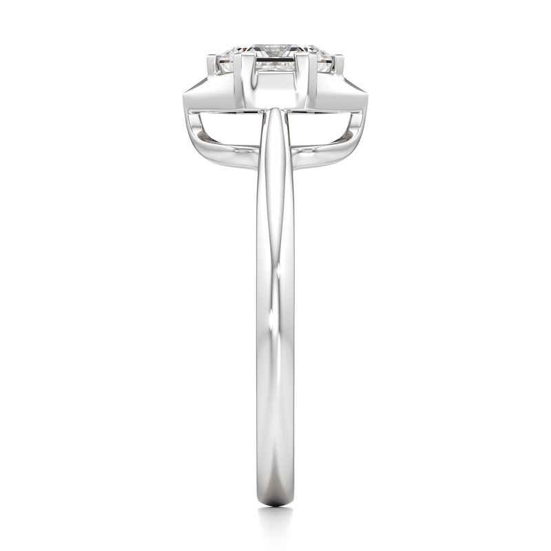 Main Image 3 of J'Lure Hexagon Brilliant-Cut Lab-Grown Diamond Half-Halo Engagement Ring 1 ct tw 18K White Gold