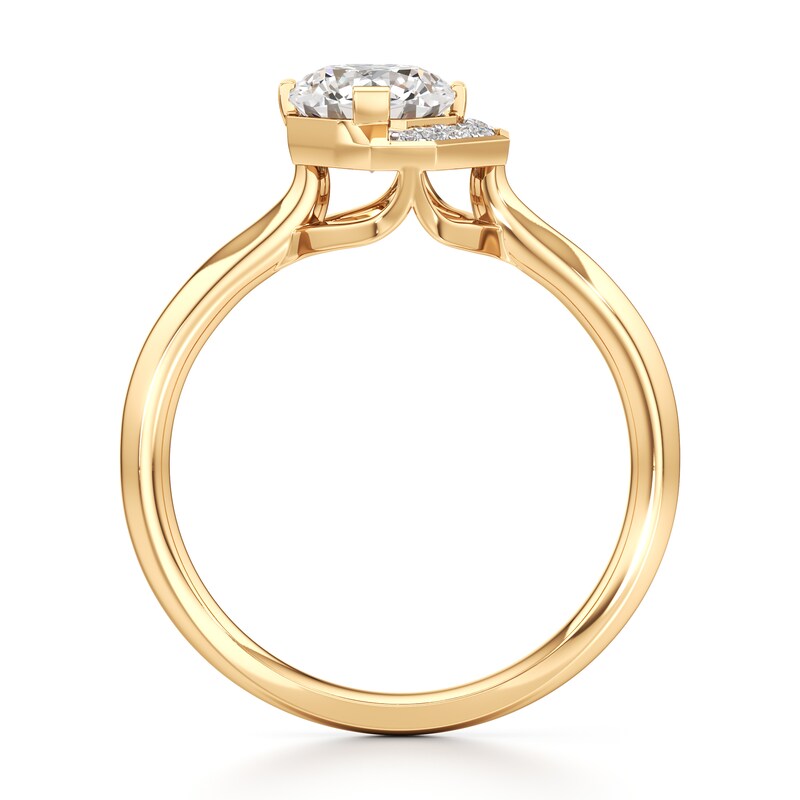Main Image 2 of J'Lure Octagon Brilliant-Cut Lab-Grown Diamond Half-Halo Engagement Ring 1 ct tw 18K Yellow Gold