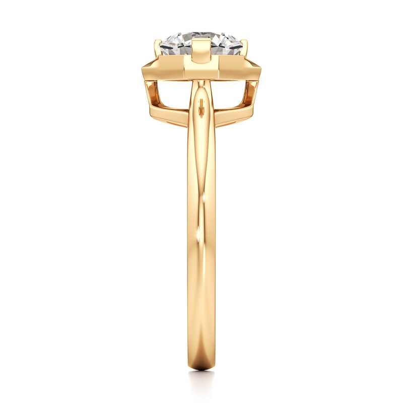 Main Image 3 of J'Lure Octagon Brilliant-Cut Lab-Grown Diamond Half-Halo Engagement Ring 1 ct tw 18K Yellow Gold