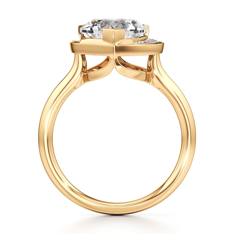 Main Image 2 of J'Lure Heart Brilliant-Cut Lab-Grown Diamond Half-Halo Engagement Ring 2 ct tw 18K Yellow Gold