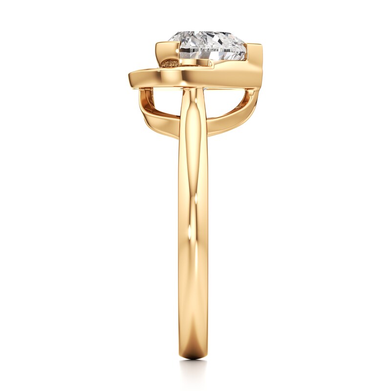 Main Image 3 of J'Lure Heart Brilliant-Cut Lab-Grown Diamond Half-Halo Engagement Ring 2 ct tw 18K Yellow Gold