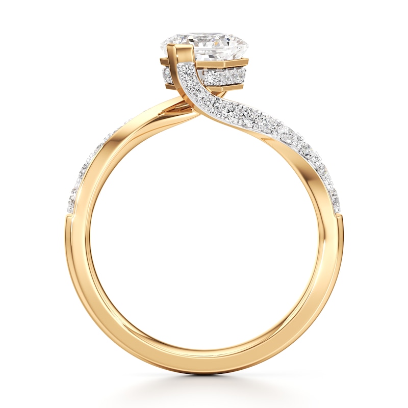 Main Image 2 of J'Lure Hexagon Brilliant-Cut Lab-Grown Diamond Bypass Engagement Ring 1-3/8 ct tw 18K Yellow Gold