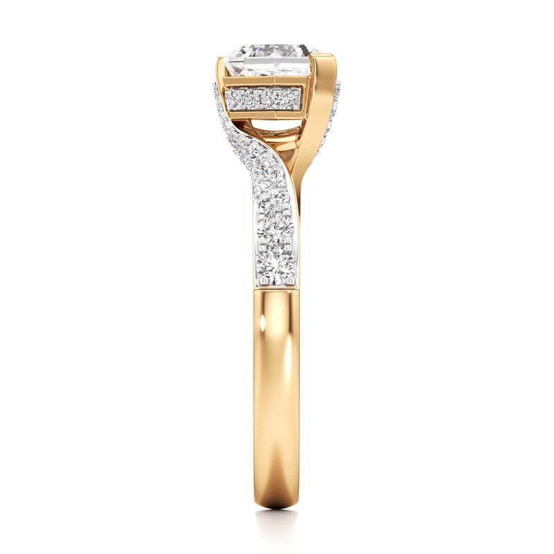 Main Image 3 of J'Lure Hexagon Brilliant-Cut Lab-Grown Diamond Bypass Engagement Ring 1-3/8 ct tw 18K Yellow Gold