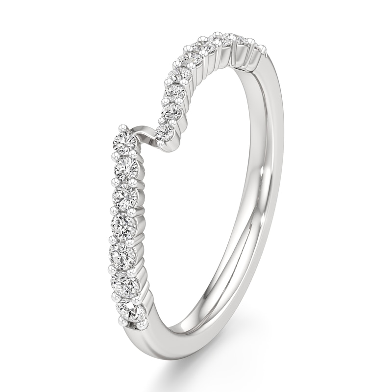 Main Image 4 of J'Lure Lab-Grown Diamond Contour Wedding Band 1/3 ct tw 18K White Gold