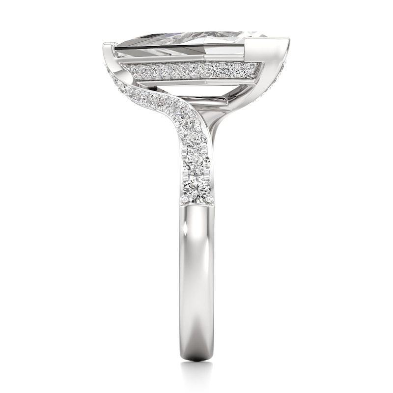 Main Image 3 of J'Lure Kite Step-Cut Lab-Grown Diamond Bypass Engagement Ring 2-1/2 ct tw 18K White Gold