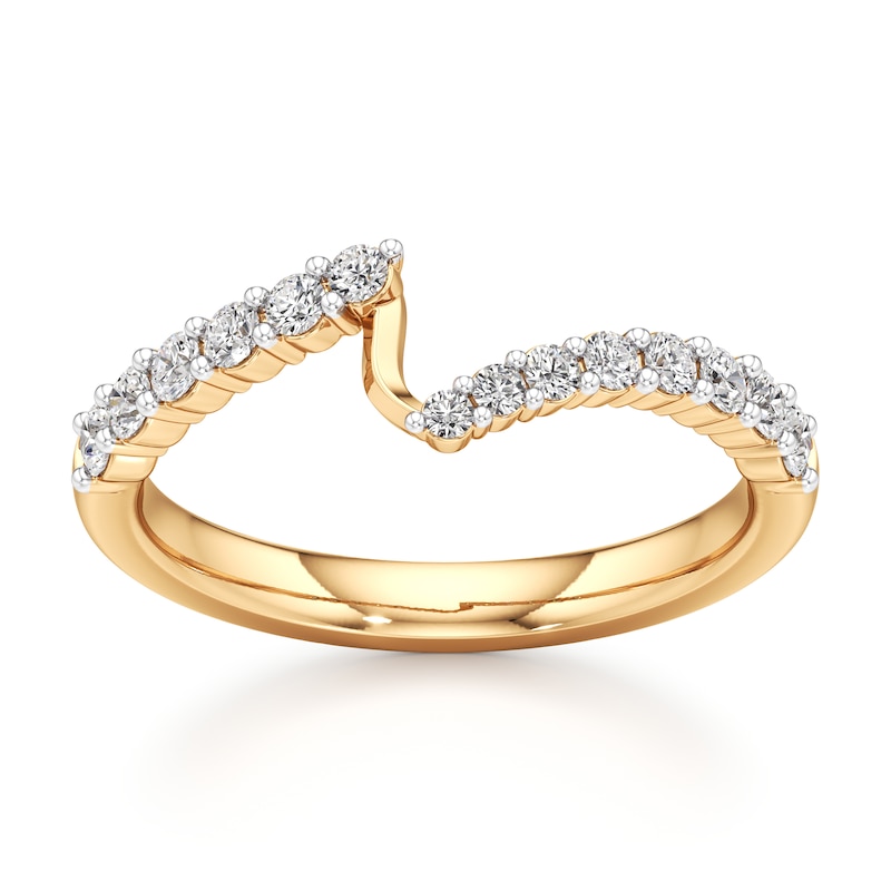 Main Image 1 of J'Lure Lab-Grown Diamond Contour Wedding Band 3/8 ct tw 18K Yellow Gold