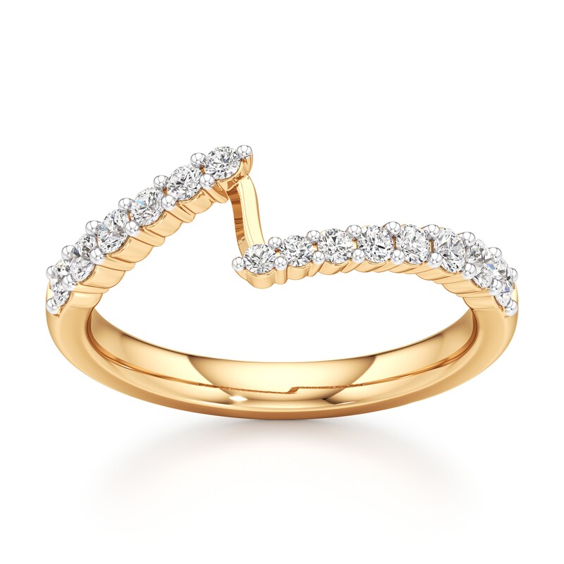 Main Image 1 of J'Lure Lab-Created Diamond Contour Wedding Band 3/8 ct tw 18K Yellow Gold