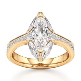 J'Lure Moval Old-Cut Lab-Grown Diamond Engagement Ring 2-1/4 ct tw 18K Yellow Gold