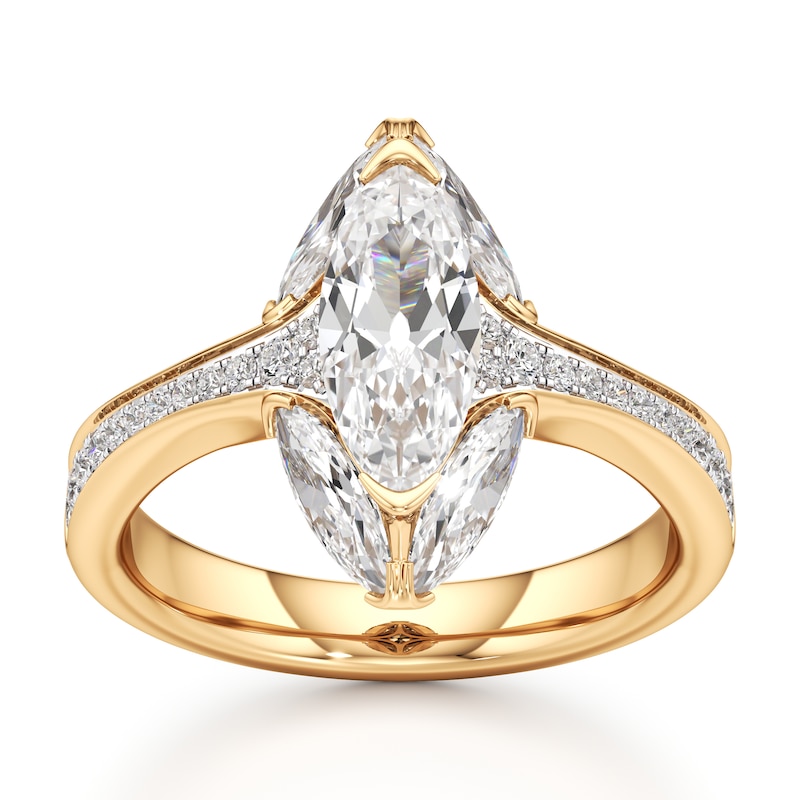 Main Image 1 of J'Lure Moval Old-Cut Lab-Grown Diamond Engagement Ring 2-1/4 ct tw 18K Yellow Gold