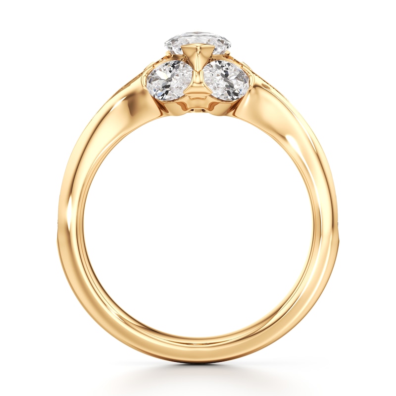 Main Image 2 of J'Lure Moval Old-Cut Lab-Grown Diamond Engagement Ring 2-1/4 ct tw 18K Yellow Gold