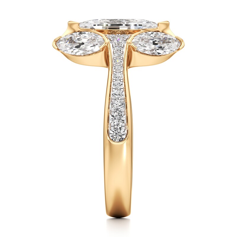 Main Image 3 of J'Lure Moval Old-Cut Lab-Grown Diamond Engagement Ring 2-1/4 ct tw 18K Yellow Gold
