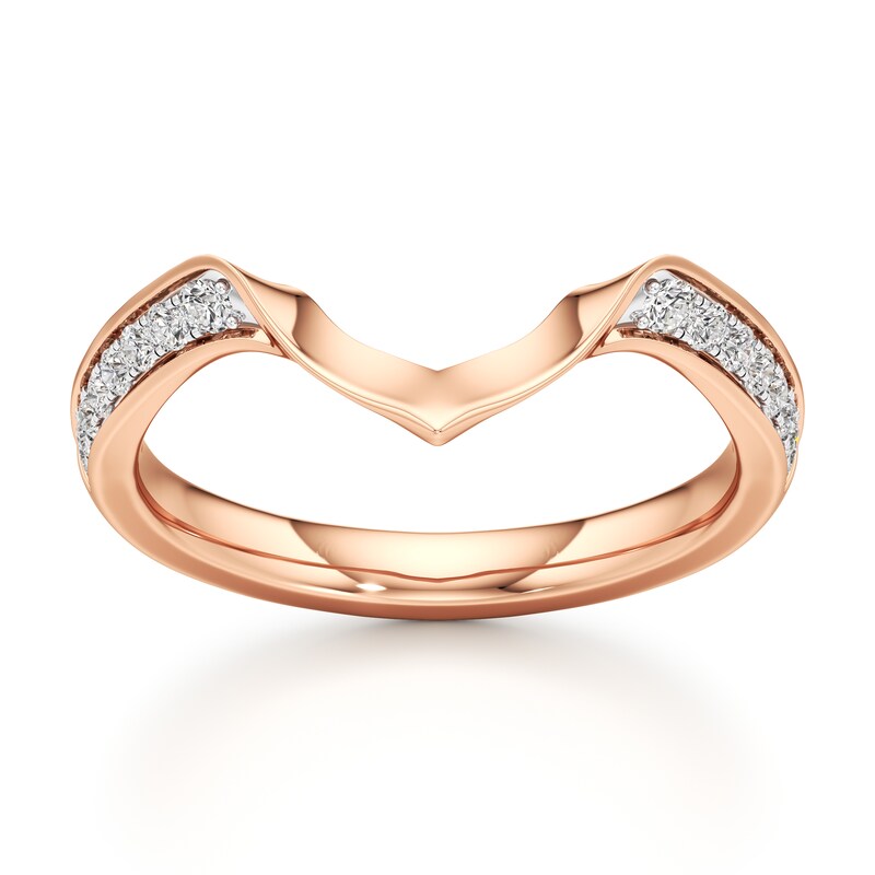 Main Image 1 of J'Lure Lab-Grown Diamond Contour Wedding Band 1/6 ct tw 18K Rose Gold