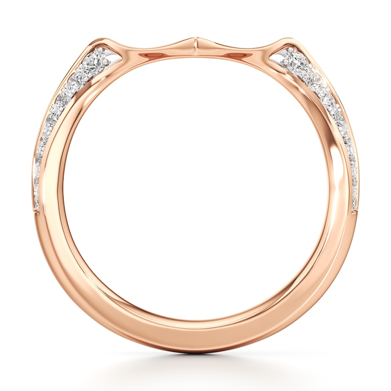 Main Image 2 of J'Lure Lab-Grown Diamond Contour Wedding Band 1/6 ct tw 18K Rose Gold