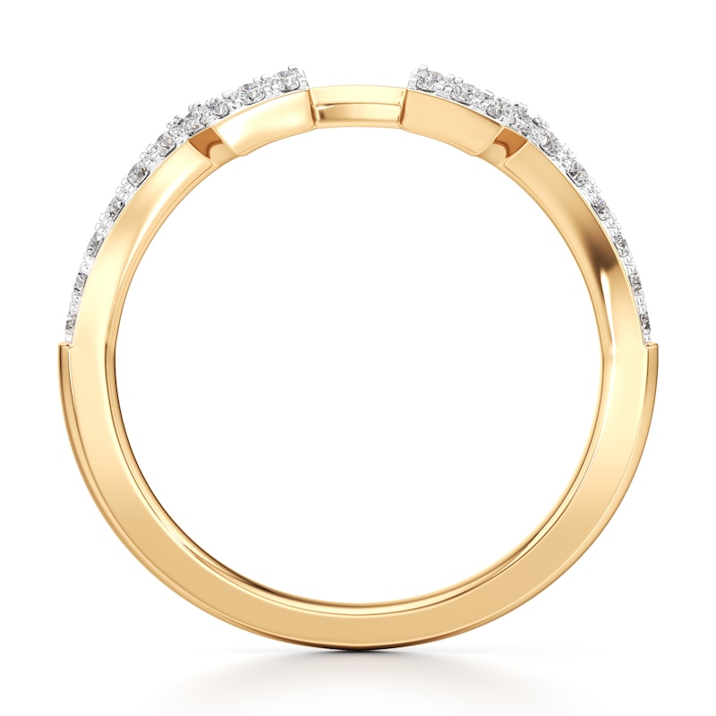 Main Image 2 of J'Lure Lab-Grown Diamond Angled Contour Wedding Band 1/6 ct tw 18K Yellow Gold