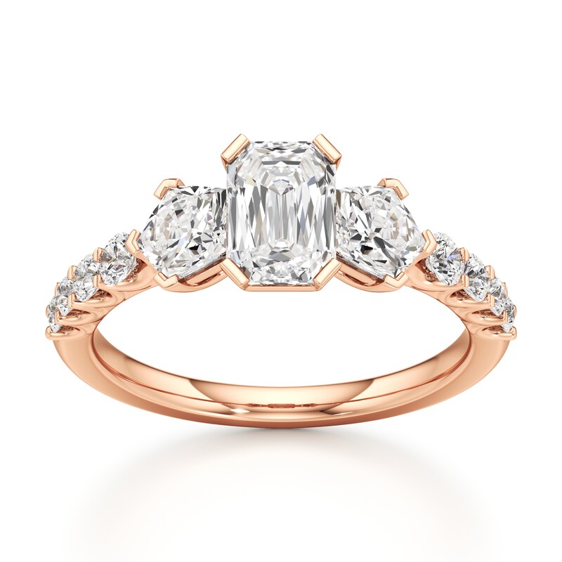 Main Image 1 of J'Lure Imperial-Emerald Step-Cut Lab-Grown Diamond Engagement Ring 2 ct tw 18K Rose Gold